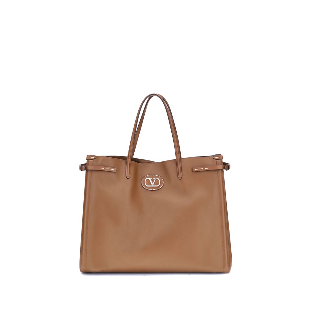 Valentino Garavani Braune Kalbshaut Bos Taurus Schultertasche